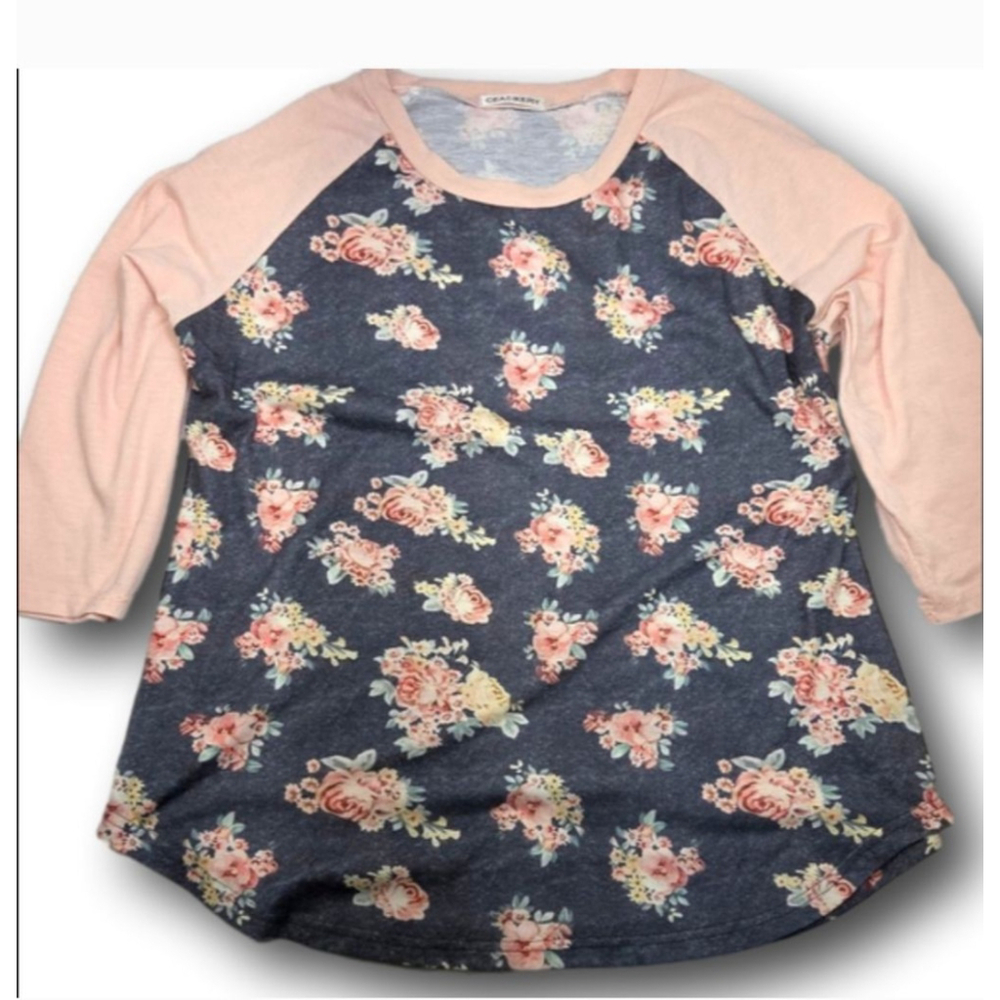 Women's CEASIKERY Long Sleeve Tee Gray Pink Floral